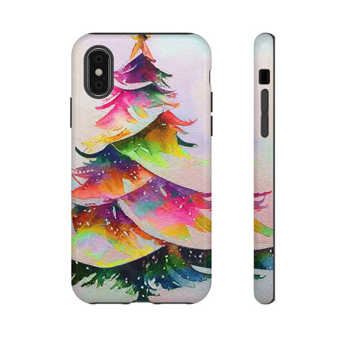 Swooshy Christmas Tree - Impact Resistant Phone Case iPhone XS Glossy